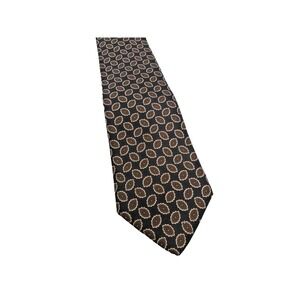 Lands End Men's Tie 58" Long / 3.5" wide 100% Silk Handmade in USA Brown /Rust